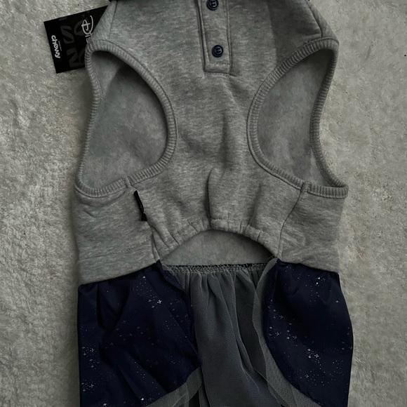 Dreams Do Come True Dog Dress - Gray and Blue - Picture 2 of 3